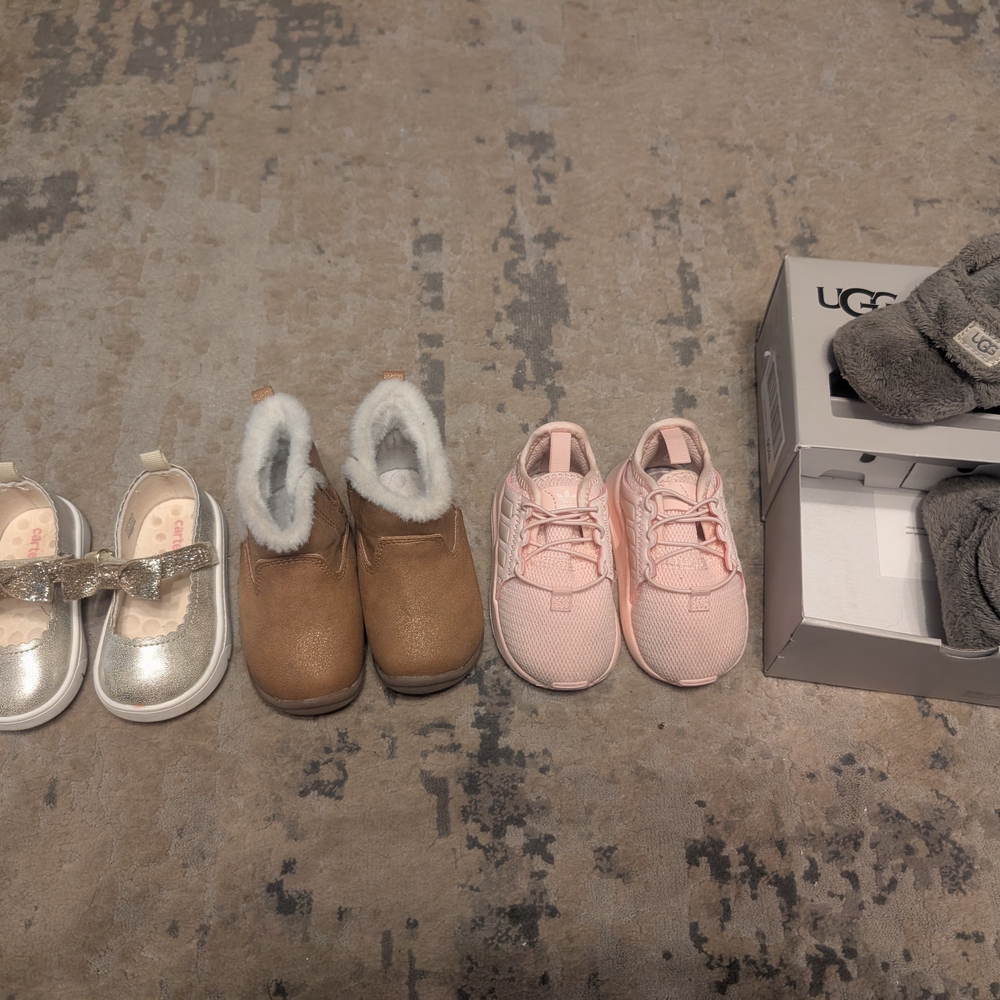 UGGs, Adidas, Cowboy Boots, Dress Shoes Lot.